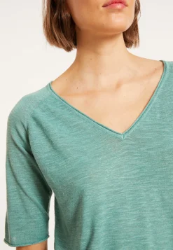 Maison Montagut T-Shirt Manches Coudes En Lin Flamme - Bonbon><noscript><img width=