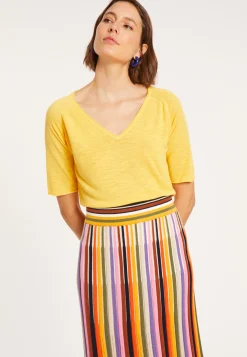 Maison Montagut T-Shirt Manches Coudes En Lin Flamme - Bonbon><noscript><img width=