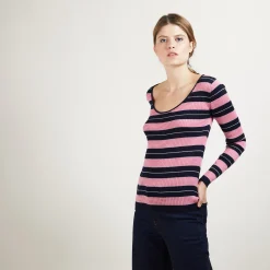 Maison Montagut T-Shirt Manches Longues A Rayures - Fina><noscript><img width=