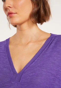 Maison Montagut T-Shirt Oversize Col V En Lin Flamme - Beja><noscript><img width=