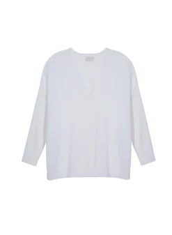 Maison Montagut T-Shirt Oversize Col V En Lin Flamme - Beja><noscript><img width=