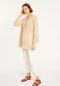 Maison Montagut Tunique Ample Col V En Lin - Marielle><noscript><img width=