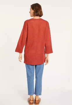 Maison Montagut Tunique Ample Col V En Lin - Marielle><noscript><img width=