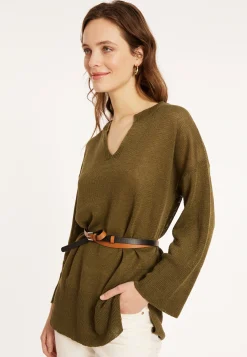 Maison Montagut Tunique Ample Col V En Lin - Marielle><noscript><img width=