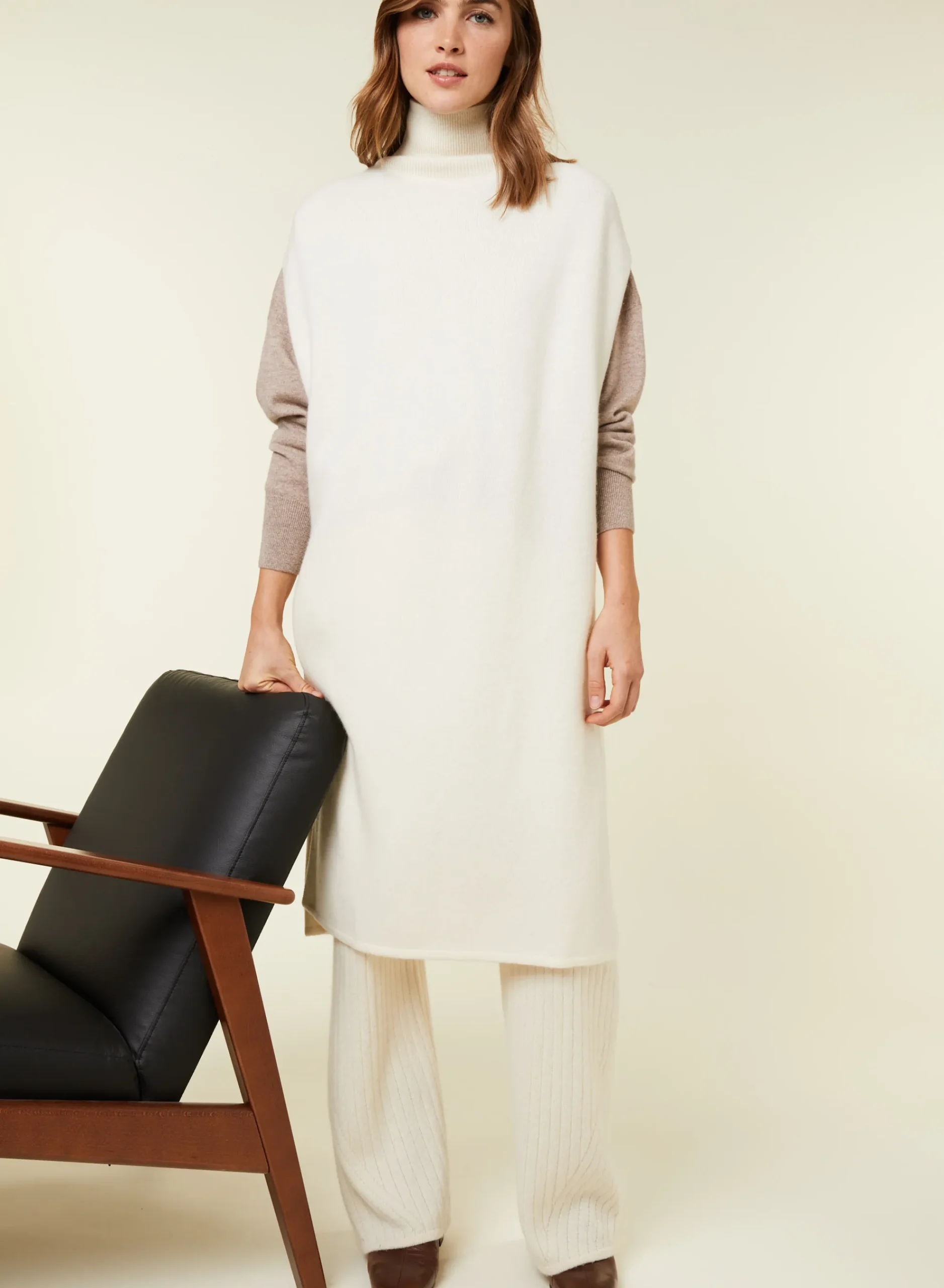 Maison Montagut Tunique Sans Manches Col Montant En Laine Et Cachemire - Garance>Femme Robes