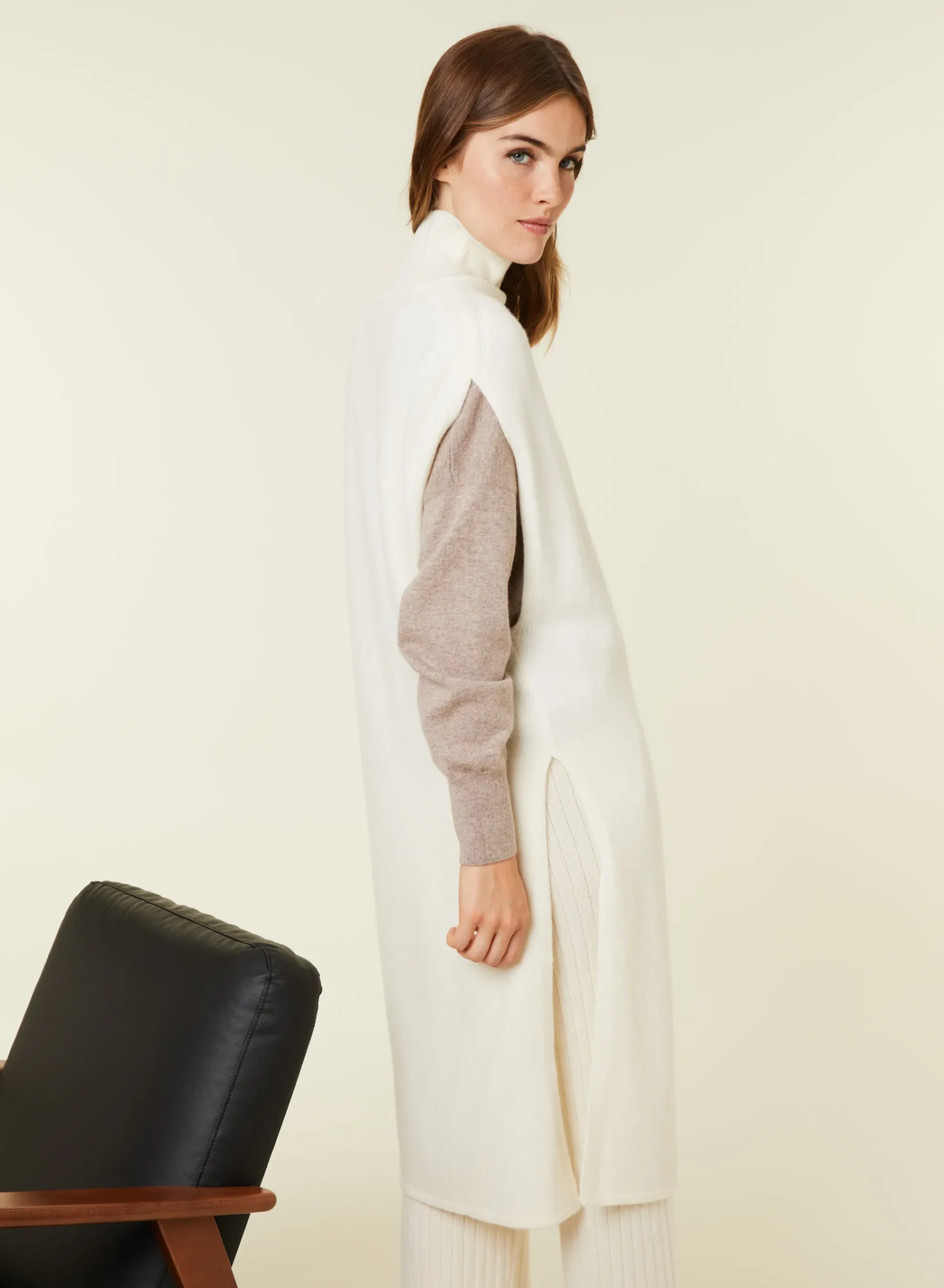 Maison Montagut Tunique Sans Manches Col Montant En Laine Et Cachemire - Garance>Femme Robes