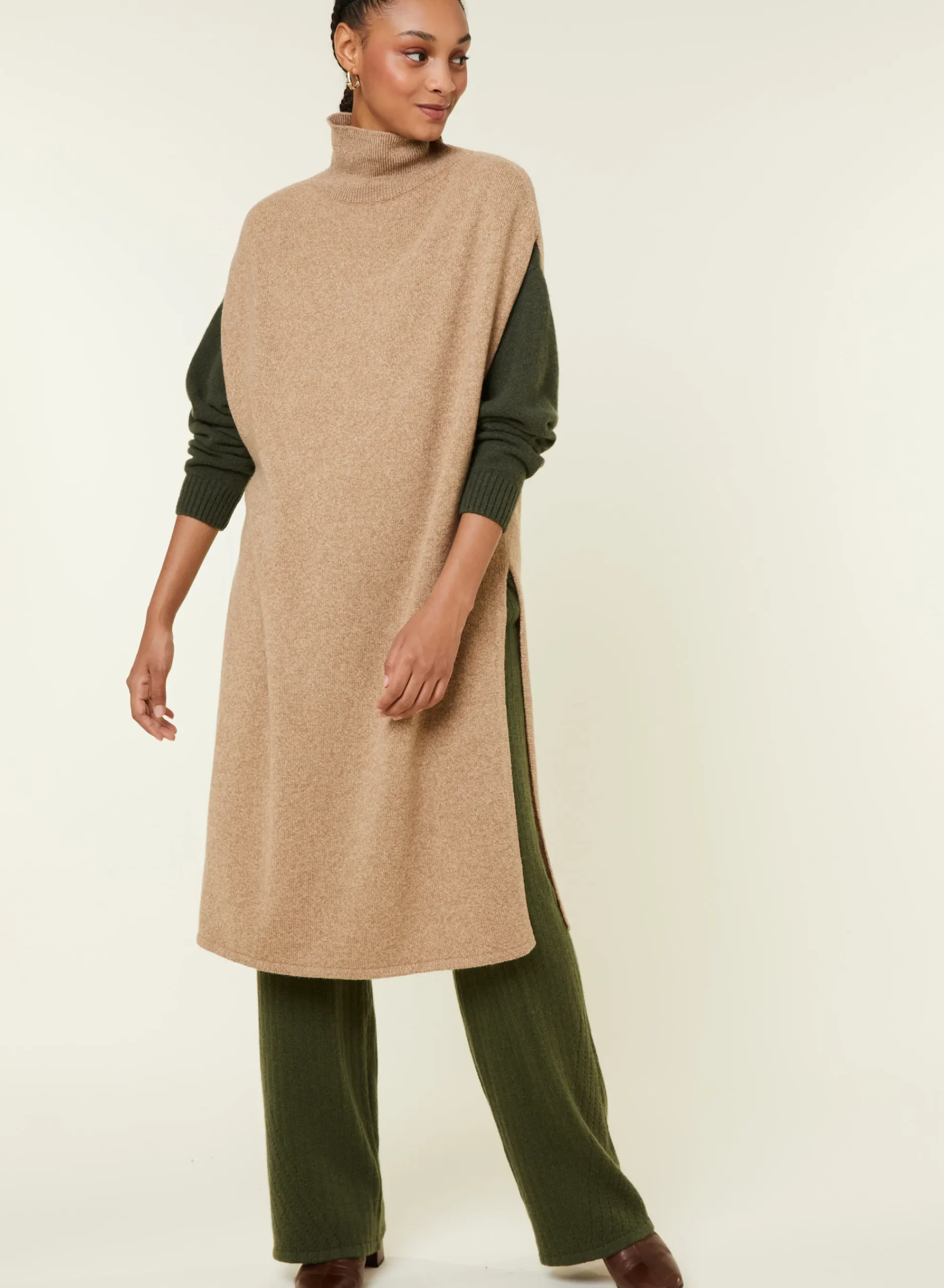 Maison Montagut Tunique Sans Manches Col Montant En Laine Et Cachemire - Garance>Femme Robes