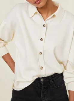 Maison Montagut Veste Boutonnee Col Polo En Laine Merinos - Gabriella><noscript><img width=