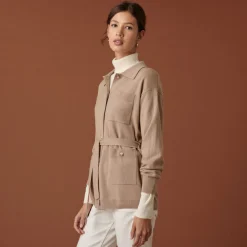 Maison Montagut Veste Boutonnee En Cachemire Col Polo - Clemence>Femme Vestes Et Gilets