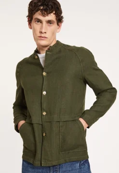 Maison Montagut Veste Boutonnee En Lin Avec Poches - Dallas><noscript><img width=