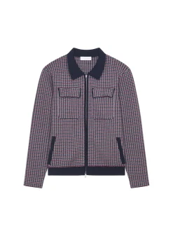 Maison Montagut Veste Motifs Pied-De-Poule Laine Merinos - Fabien>Homme Vestes Et Gilets