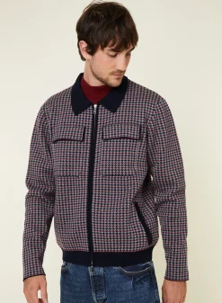 Maison Montagut Veste Motifs Pied-De-Poule Laine Merinos - Fabien><noscript><img width=