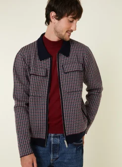 Maison Montagut Veste Motifs Pied-De-Poule Laine Merinos - Fabien><noscript><img width=