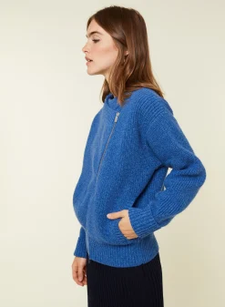 Maison Montagut Veste Zippee Col Rond En Laine Et Cachemire - Gwenn><noscript><img width=